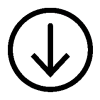 fleche du bas ronde noir
